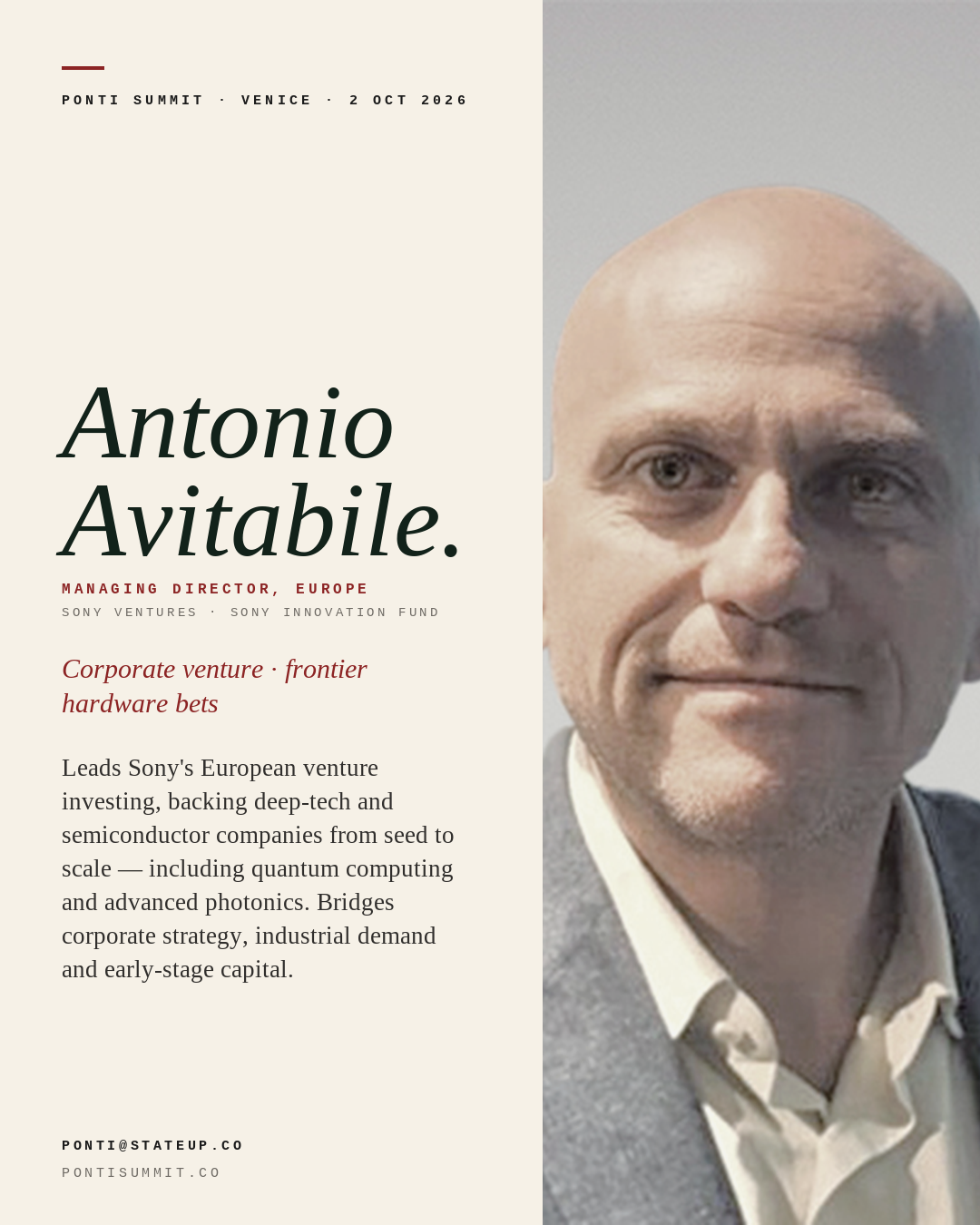 Antonio Avitabile — Managing Director · Sony Ventures Europe